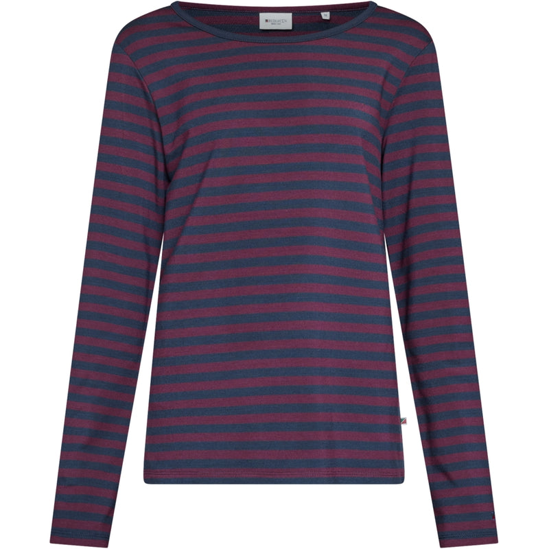 Redgreen Women Fie Long Sleeve T-shirt Long Sleeve Tee 181 Eggplant Stripe