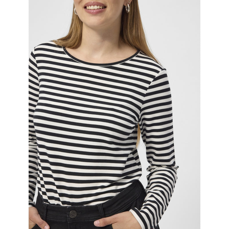 Redgreen Women Fie Long Sleeve T-shirt Long Sleeve Tee 199 Black Stripe