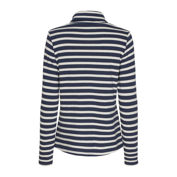 Sea Ranch Gabriela Turtleneck Breton stripe top Long Sleeve Tee 4017 SR Navy/Ecru