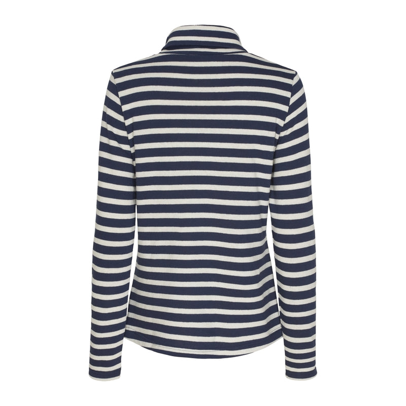 Sea Ranch Gabriela Turtleneck Breton stripe top Long Sleeve Tee 4017 SR Navy/Ecru