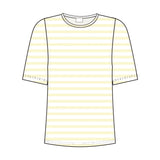 Redgreen Women Hedy kortærmet T-shirt Short Sleeve Tee 130 Yellow Pastel Stripe