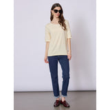Redgreen Women Hedy kortærmet T-shirt Short Sleeve Tee 130 Yellow Pastel Stripe
