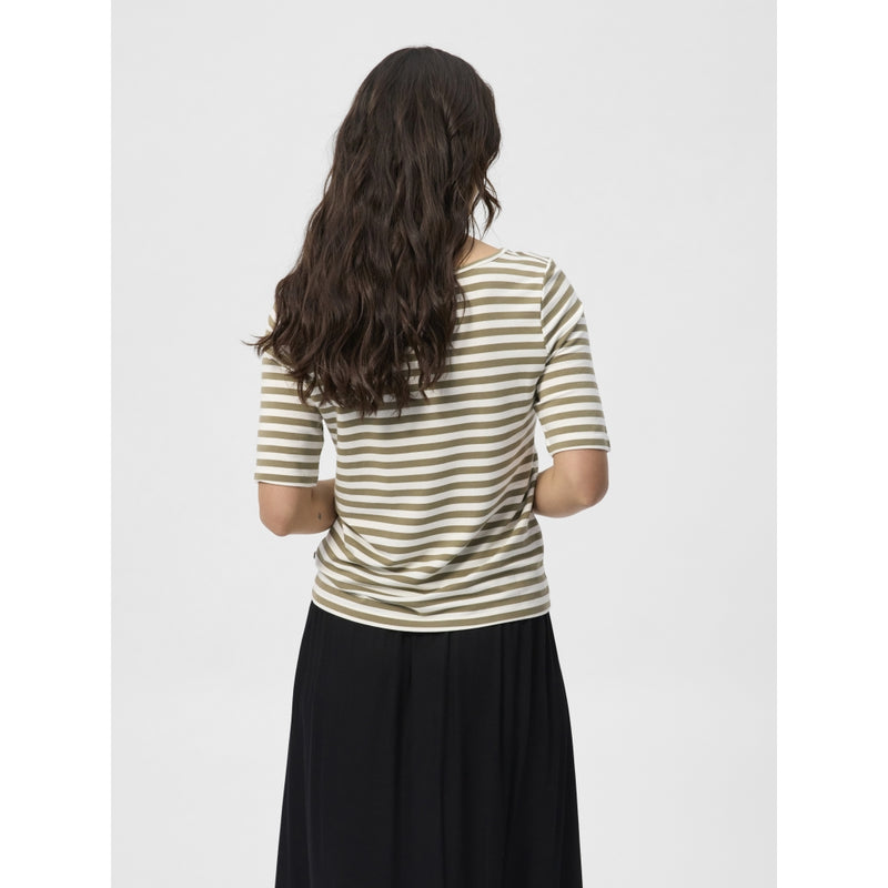 Redgreen Women Hedy kortærmet T-shirt Short Sleeve Tee 174 Khaki Stripe