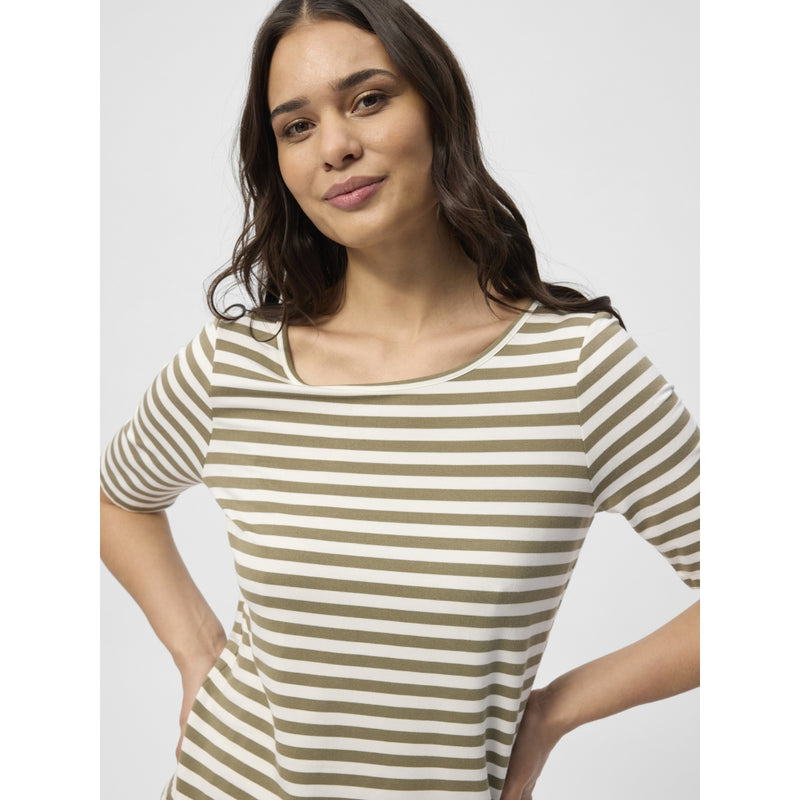 Redgreen Women Hedy kortærmet T-shirt Short Sleeve Tee 174 Khaki Stripe