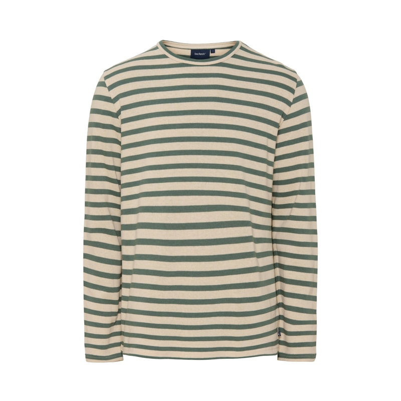 Sea Ranch Hugo Striped Long Sleeve Tee Long Sleeve Tee 5027 Ecru/Duck Green