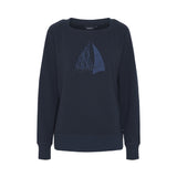 Sea Ranch Judy Print Boatneck Sweat Sweats 4000 SR Navy