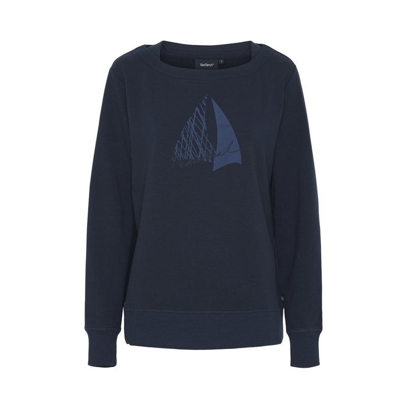 Sea Ranch Judy Print Boatneck Sweat Sweats 4000 SR Navy