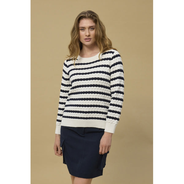 Redgreen Women Kay Knit Knit 120 Off White Stripe