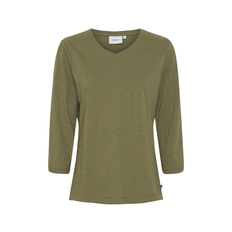 Sea Ranch Kaya 3/4 length Sleeve Tee Short Sleeve Tee 5020 Army Green