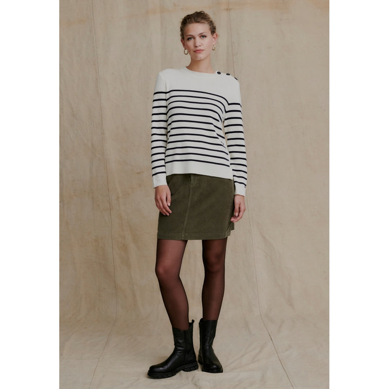 Redgreen Women Ketty Knit Knit 120 Off White Stripe