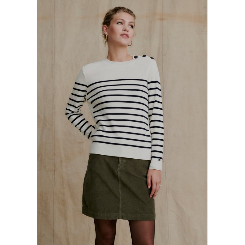 Redgreen Women Ketty Knit Knit 120 Off White Stripe