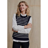 Redgreen Women Lera Knit Vest Knit 169 Dark Navy Stripe