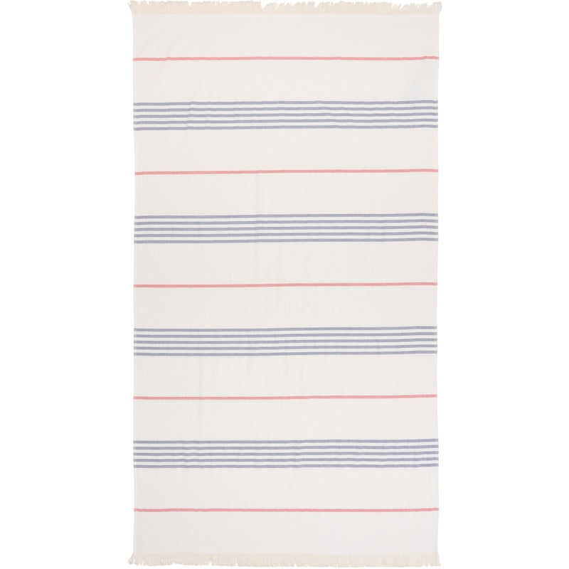 Sea Ranch Long Beach Towel Towels 1024 White/True Red/Dark Navy