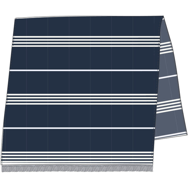 Sea Ranch Long Beach Towel Towels 4038 Dark Navy/White