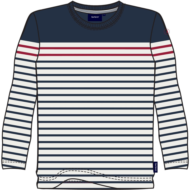 Sea Ranch Louie T-shirt Long Sleeve Tee 4023 SR Navy/SR Red/Pearl