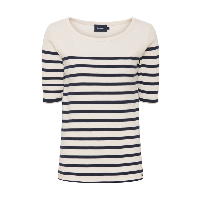 Sea Ranch Maj T-shirt Long Sleeve Tee 1006 Pearl/SR Navy