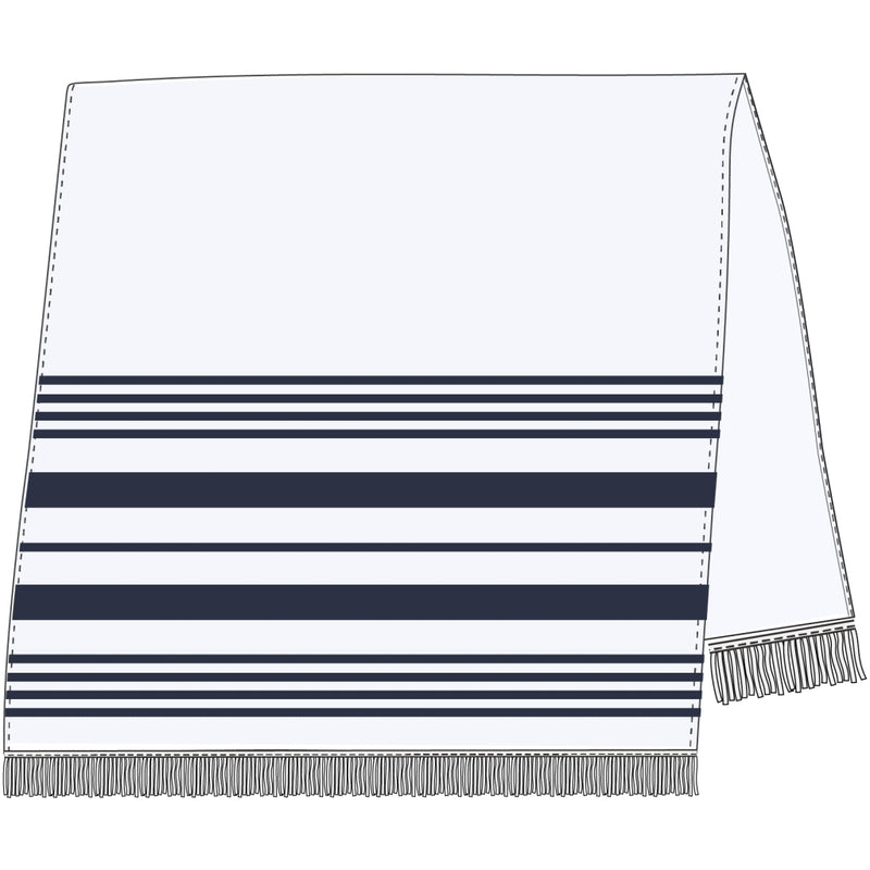 Sea Ranch Malibu Beach Towel Towels 1018 White/SR Navy