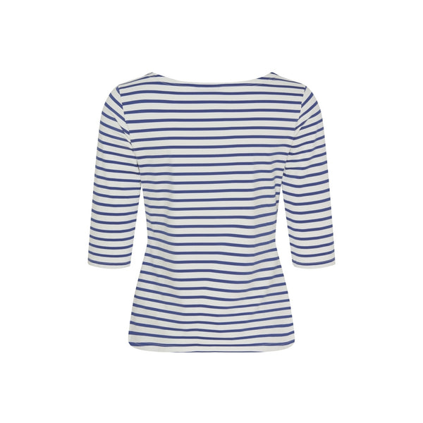 Sea Ranch Marina tee with UV protection Long Sleeve Tee 1118 White / Monaco Blue