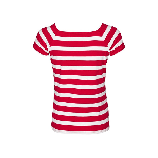 Sea Ranch Melanie Striped Short Sleeve Tee Short Sleeve Tee 3004 SR Red/Pearl