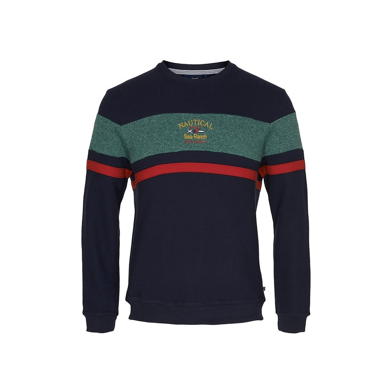 Sea Ranch Miki Retro Long Sleeve Sweater Sweats 4067 SR Navy/Ivy Green