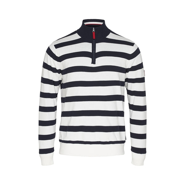 Sea Ranch Nathaniel Striped Half Zip Windbreaker Windbreaker 1073 Pearl/Dark Navy