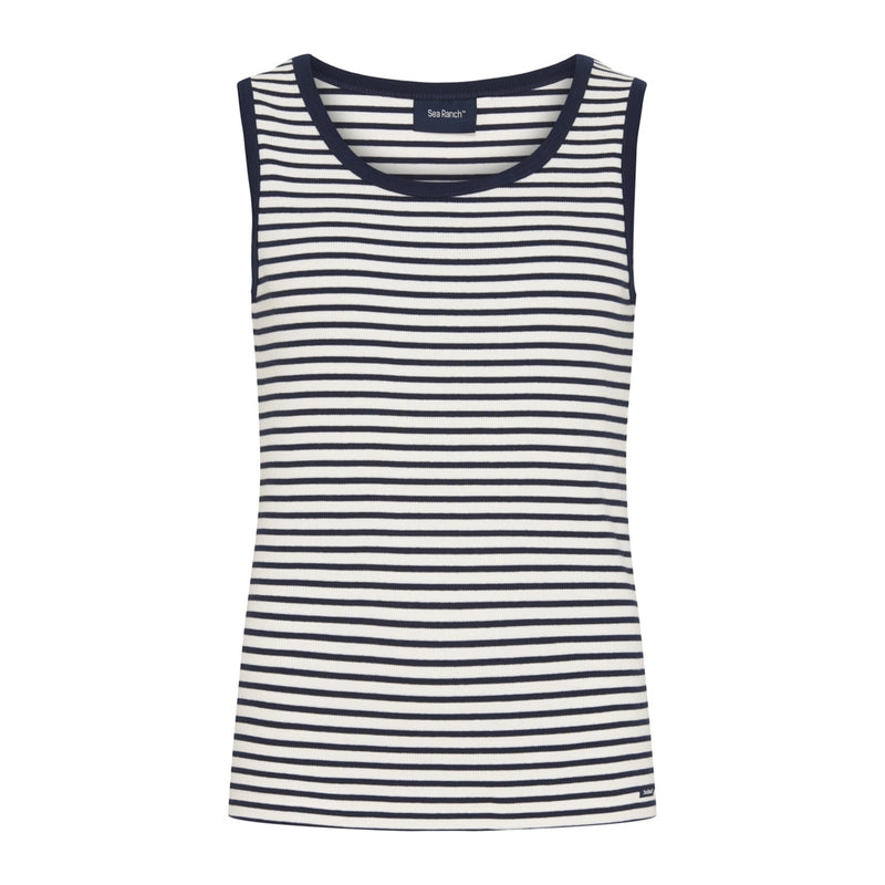 Sea Ranch Neel Tank Top Short Sleeve Tee 1006 Pearl/SR Navy