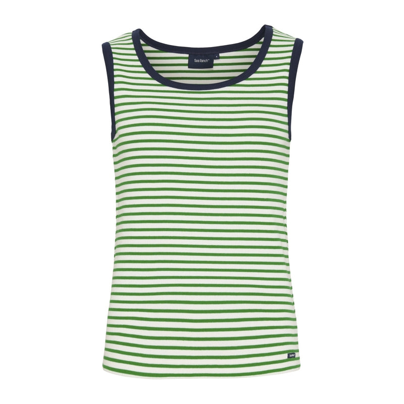 Sea Ranch Neel Tank Top Short Sleeve Tee 1100 Pearl / Green