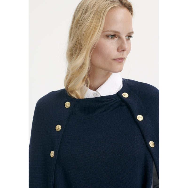 Redgreen Women Noemi strikket poncho Knit 068 Navy