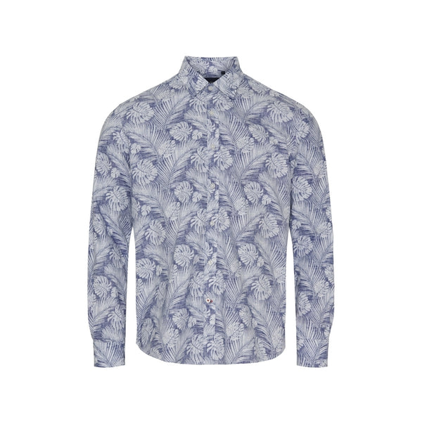 Sea Ranch Palmer Shirt Shirts 6002 Blue Palm Print