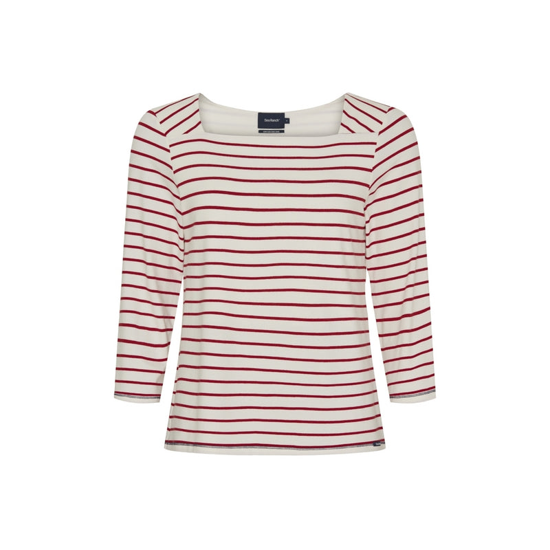 Sea Ranch Pippa Tee Long Sleeve Tee 1033 Pearl/SR Red