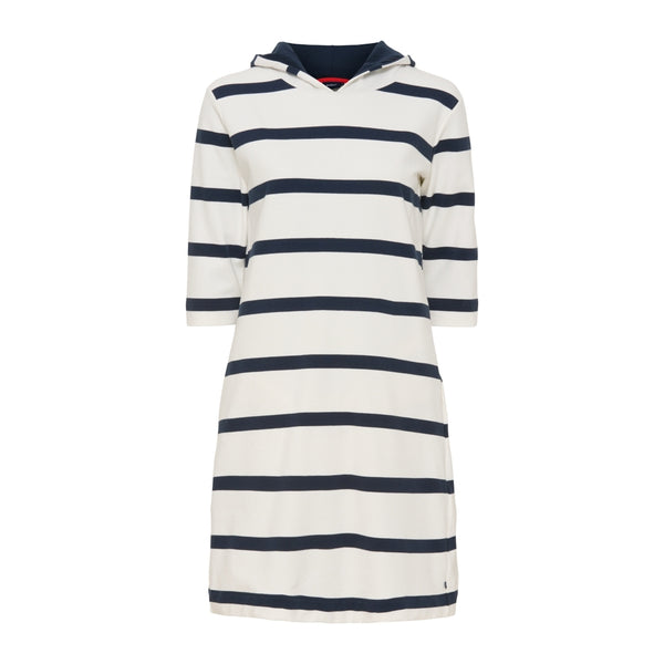 Sea Ranch Ronja Striped 3/4 Sleeve Sweat Dress Dresses / Shirts 1073 Pearl/Dark Navy