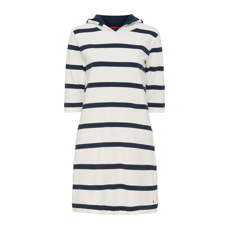 Sea Ranch Ronja Striped 3/4 Sleeve Sweat Dress Dresses / Shirts 1073 Pearl/Dark Navy